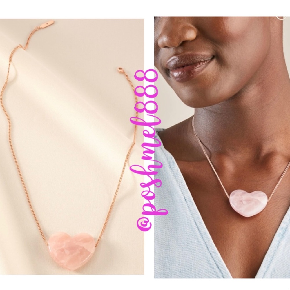 Stella & Dot | Heartbreaker Rose Gold Rose QAURTZ Pendant Necklace Retir…